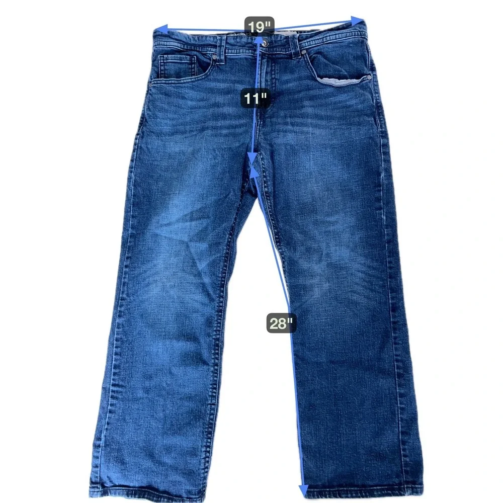 TK Axel‎ Jeans Mens 38x30 Blue Bondi Slim Bootcut Stretch Denim Casual Rugged